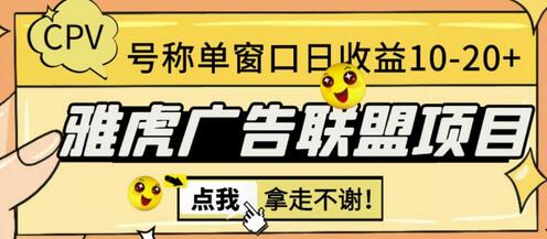 雅虎广告联盟CPV全自动挂机项目，单窗口日收益10-20+-无双副业