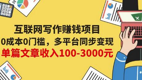 互联网写作赚钱项目：0成本多平台变现，单篇文章收入100-3000元-无双副业