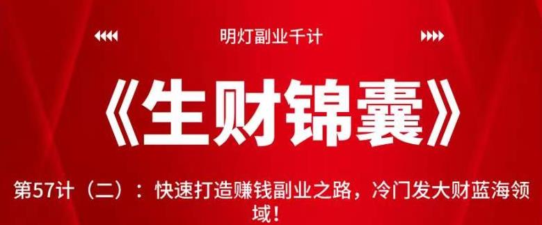快速打造赚钱副业之路：冷门蓝海领域揭秘-无双副业