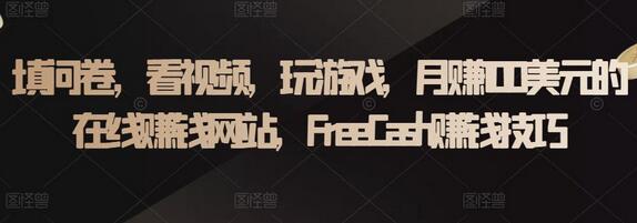 FreeCash在线赚钱技巧：填问卷、看视频、玩游戏月赚100美元-无双副业