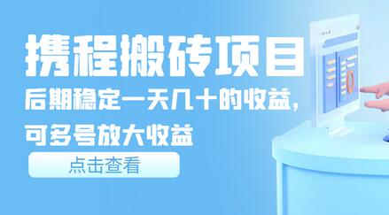 携程搬砖项目：稳定日收益几十元，多号操作放大收益-无双副业