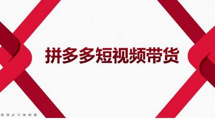 拼多多短视频带货新手入门教程，抓住2022年风口红利期-无双副业