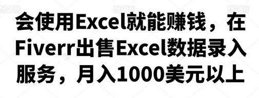 在Fiverr出售Excel数据录入服务，月入1000美元以上-无双副业