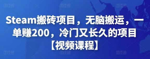 Steam搬砖项目：冷门长久，一单赚200元-无双副业