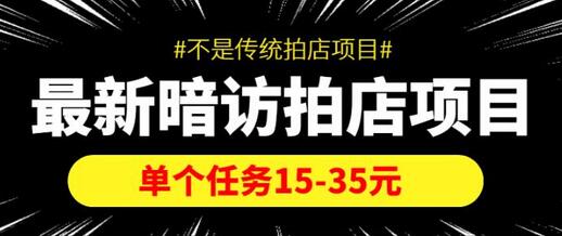 最新暗访拍店项目，单个任务15-35元-无双副业