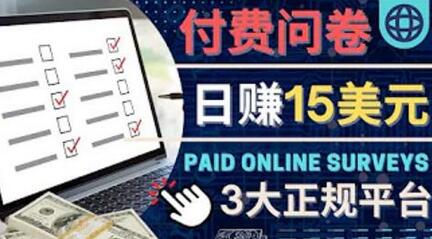 利用空闲时间参与付费调查，日赚15美元的新手平台推荐-无双副业