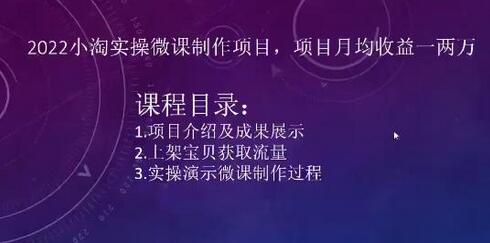 2022小淘微课制作项目，月均收益一两万-无双副业