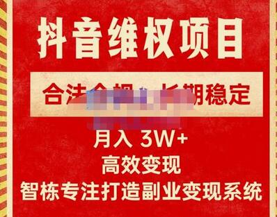 智栋新版抖音维权项目：每单利润1000+，月入3W+-无双副业