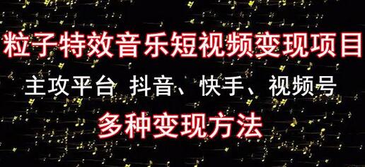 粒子特效音乐短视频变现项目：抖音、快手、视频号多平台变现方法-无双副业