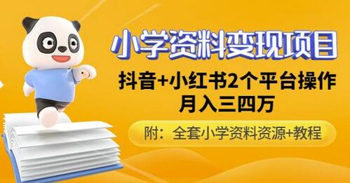 唐老师小学资料变现项目，抖音小红书月入数万元（全套教程）-无双副业