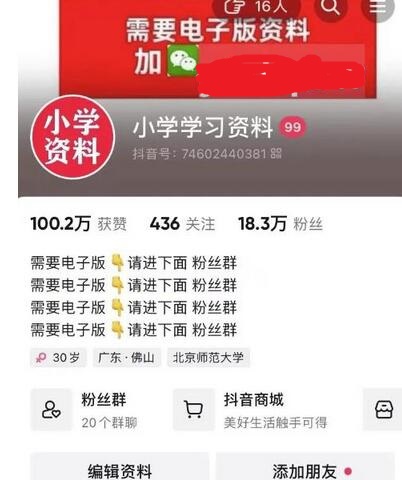 唐老师小学资料变现项目，抖音+小红书2个平台操作，月入数万元（全套资料+教程）