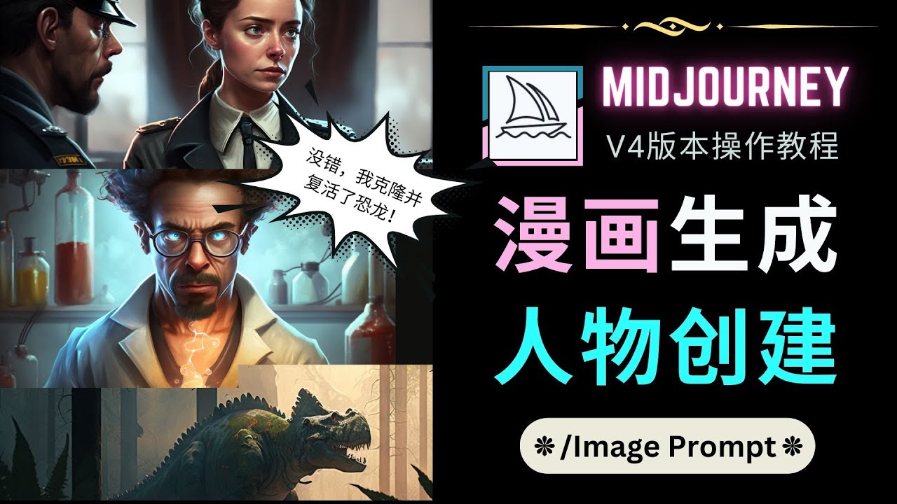 Midjourney V4教程：2个参数轻松生成漫画和人物-无双副业