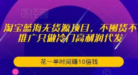 淘宝蓝海无货源项目：冷门高利润代发，轻松赚取10倍收益-无双副业