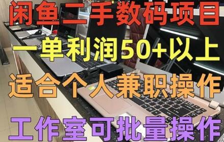 闲鱼二手数码项目，个人副业收入一单50+，工作室批量操作-无双副业