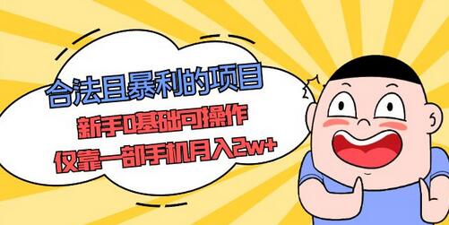 新手0基础手机操作月入2w+的合法暴利项目-无双副业