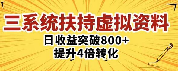 虚拟资料项目收益提升4倍转化，单日突破800+-无双副业