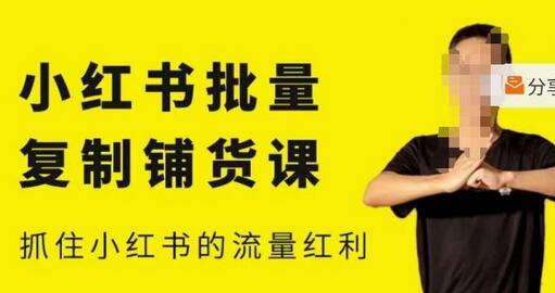 张宾小红书批量复制铺货课，快速起号变现玩法抓住流量红利-无双副业