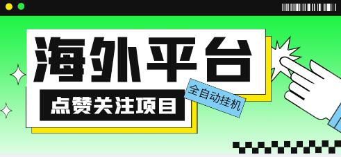 海外平台点赞关注全自动挂机项目，单机日赚30美金-无双副业