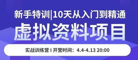 虚拟资料项目新手特训，10天从入门到精通，保姆级实操教学-无双副业