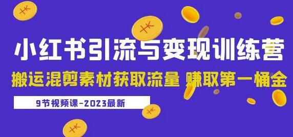 2023小红书引流与变现训练营：搬运混剪素材获取流量赚取第一桶金-无双副业