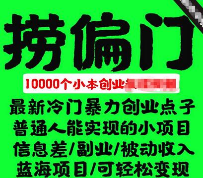 千款小本创业项目推荐，适合各类创业者-无双副业
