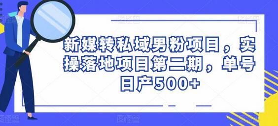 新媒转私域男粉项目实操指南，单号日收入500+-无双副业