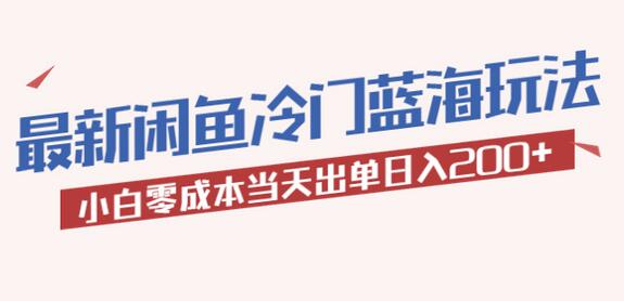 2023闲鱼冷门蓝海玩法，零成本当天出单日入200+-无双副业