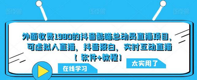 抖音酷喵总动员直播项目：虚拟人直播与实时互动玩法详解-无双副业