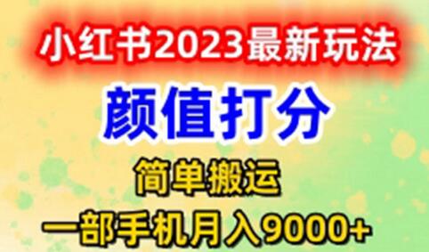 小红书颜值打分项目，日入300+的稳定赚钱方法-无双副业