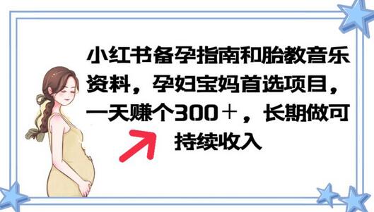 小红书备孕指南与胎教音乐资料 宝妈首选项目 日赚300+可持续-无双副业