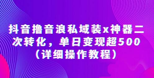 抖音音浪私域变现神器，单日收入超500元详细教程-无双副业