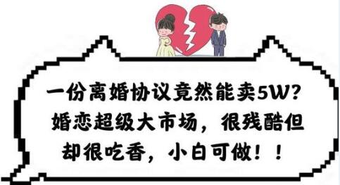 离婚协议市场潜力大，冷门项目也能赚大钱-无双副业