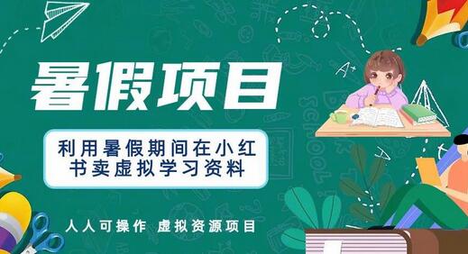 小红书虚拟学习资料销售项目，暑假轻松赚钱-无双副业