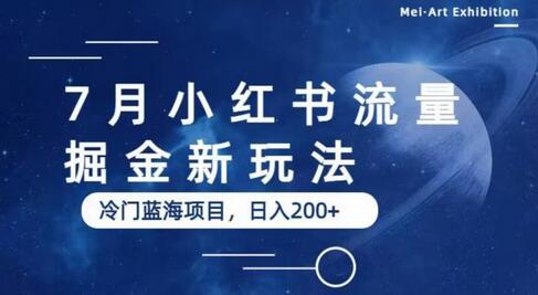 小红书流量掘金玩法，冷门蓝海项目日入200+-无双副业