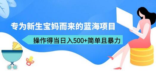 新生宝妈蓝海项目：日入500+的简单操作教程与工具-无双副业