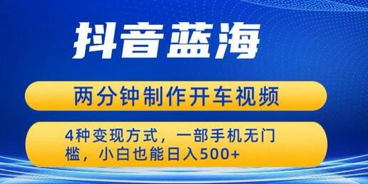 蓝海项目开车视频变现，小白无门槛日入500+-无双副业