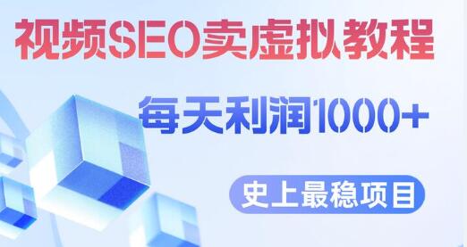 视频SEO虚拟产品销售 每日稳定盈利1000+ 私域变现项目-无双副业