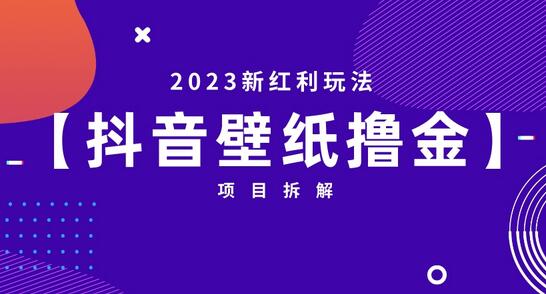 2023抖音壁纸撸金项目玩法详解-无双副业