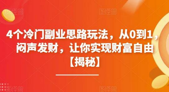 4个冷门副业思路，从0到1实现财富自由-无双副业