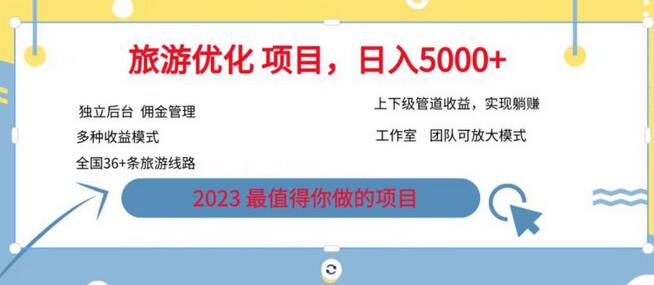 旅游项目新模式，独立后台与全国35条线路，日入5000+-无双副业