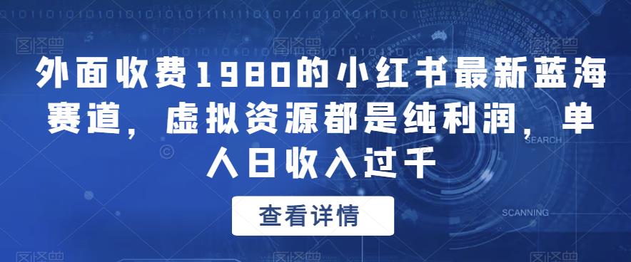 小红书虚拟资源蓝海项目，单人日收入过千的变现秘籍-无双副业