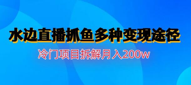 水边直播抓鱼项目变现途径与月入200w拆解-无双副业