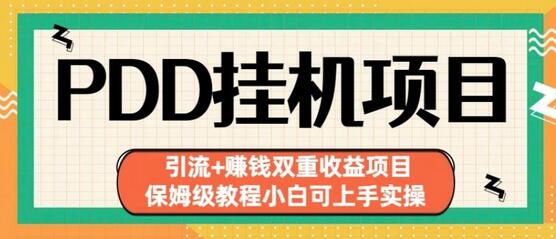 拼多多挂机项目引流与赚钱双重收益实操教程-无双副业