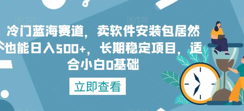 冷门蓝海赛道：卖软件安装包日入500+，小白0基础也能操作-无双副业
