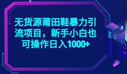 2023年无货源莆田鞋引流项目，新手轻松日入1000+-无双副业