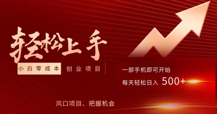 小白零成本项目，轻松日入500+，把握风口机会-无双副业