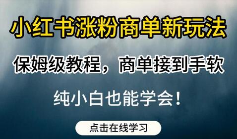 小红书涨粉接商单保姆级教程，纯小白也能轻松上手-无双副业