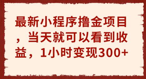 最新小程序赚钱项目，1小时变现300+，当天见收益-无双副业