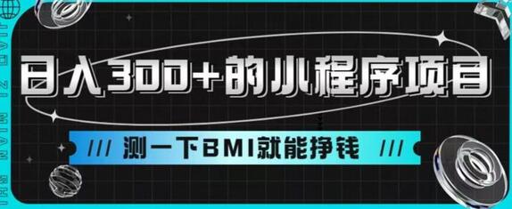 日入300+的小程序项目，测BMI轻松赚钱-无双副业