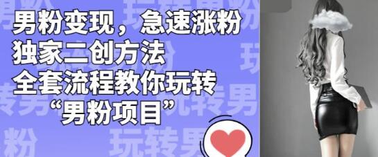 男粉变现与涨粉的独家二创方法，全套流程解析-无双副业